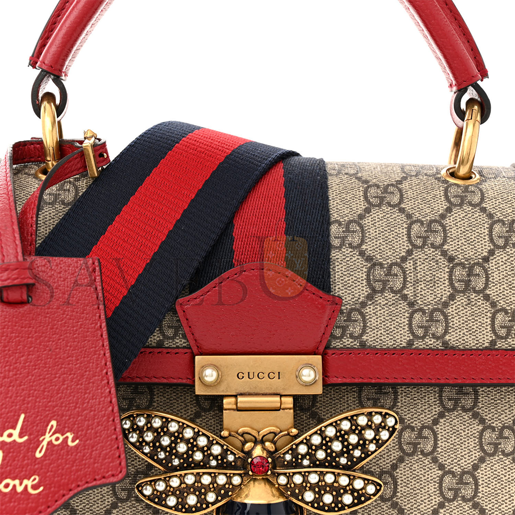 GUCCI GG SUPREME MONOGRAM SMALL QUEEN MARGARET TOP HANDLE BAG RED 476541 (25*18*10cm) GUCCI GG SUPREME MONOGRAM SMALL QUEEN MARGARET TOP HANDLE BAG RED 476541 (25*18*10cm)